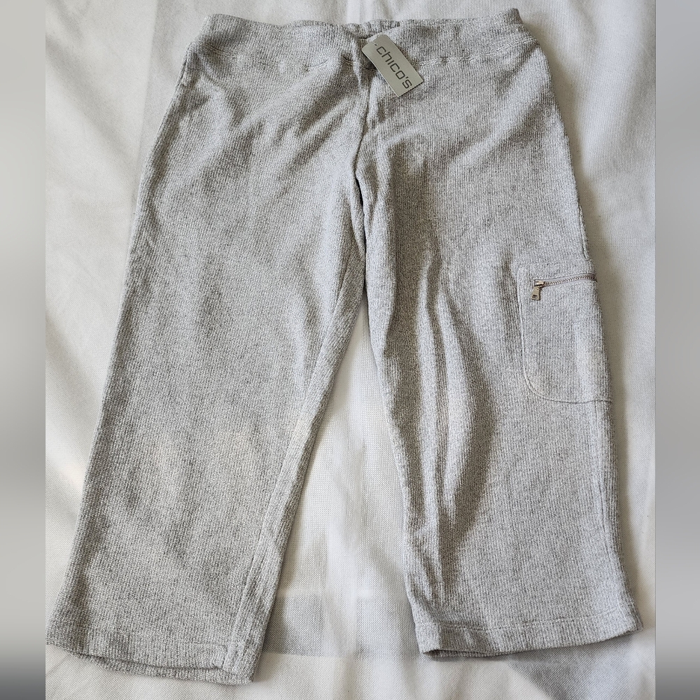 Zenergy By Chico's Gray Trista Cargo Crop Pants Size 1
